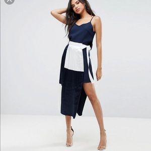 ASOS boohoo color block pleated dress